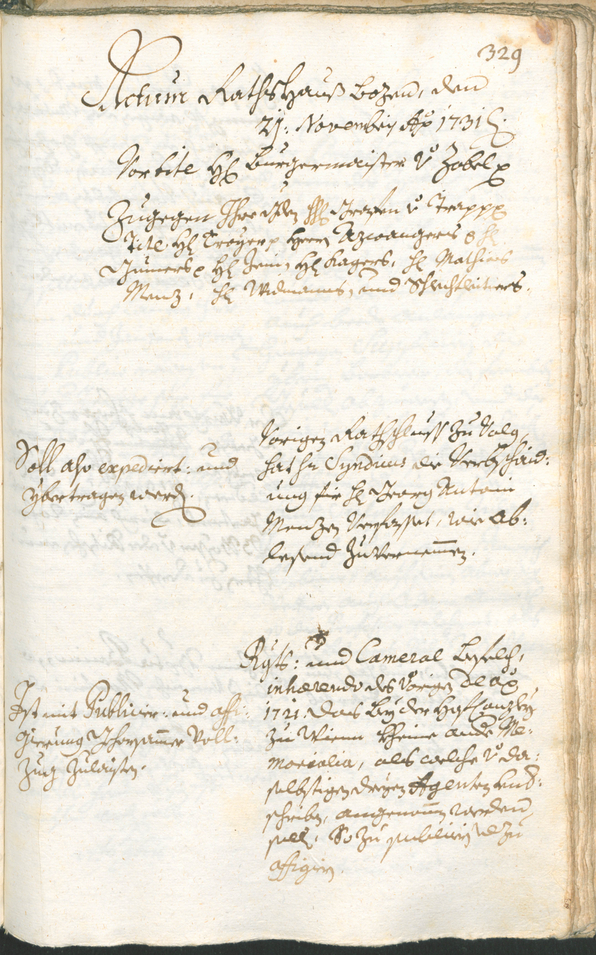 Stadtarchiv Bozen - BOhisto Ratsprotokoll 1729/32 