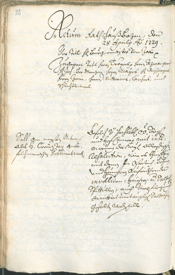 Archivio Storico della Città di Bolzano - BOhisto protocollo consiliare 1729/32 