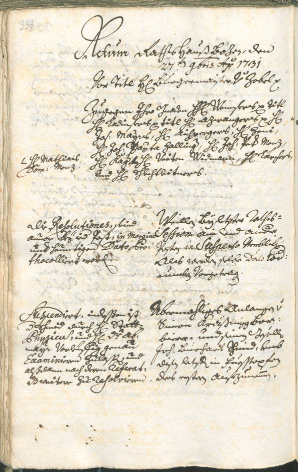 Archivio Storico della Città di Bolzano - BOhisto protocollo consiliare 1729/32 