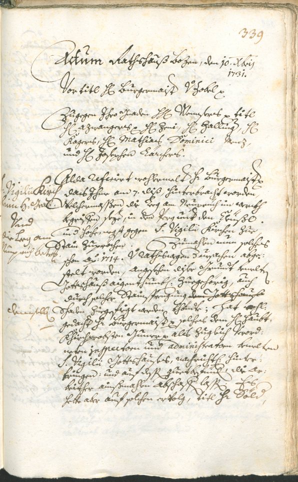 Archivio Storico della Città di Bolzano - BOhisto protocollo consiliare 1729/32 