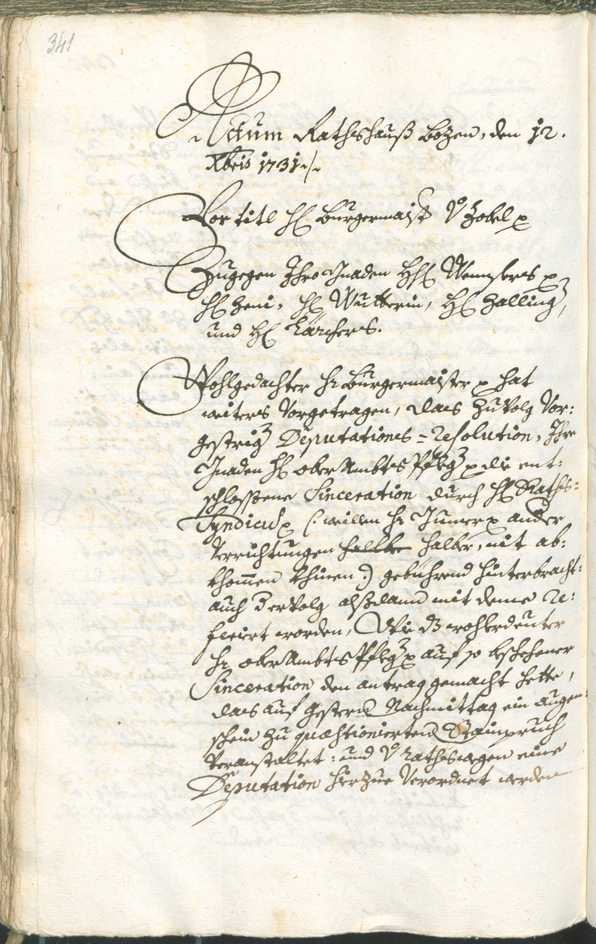 Stadtarchiv Bozen - BOhisto Ratsprotokoll 1729/32 