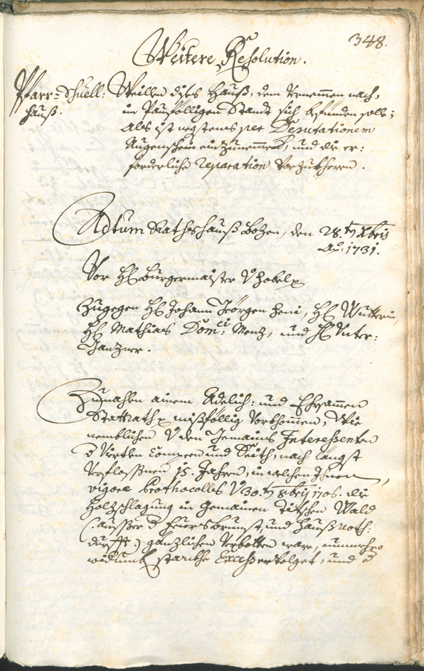 Archivio Storico della Città di Bolzano - BOhisto protocollo consiliare 1729/32 