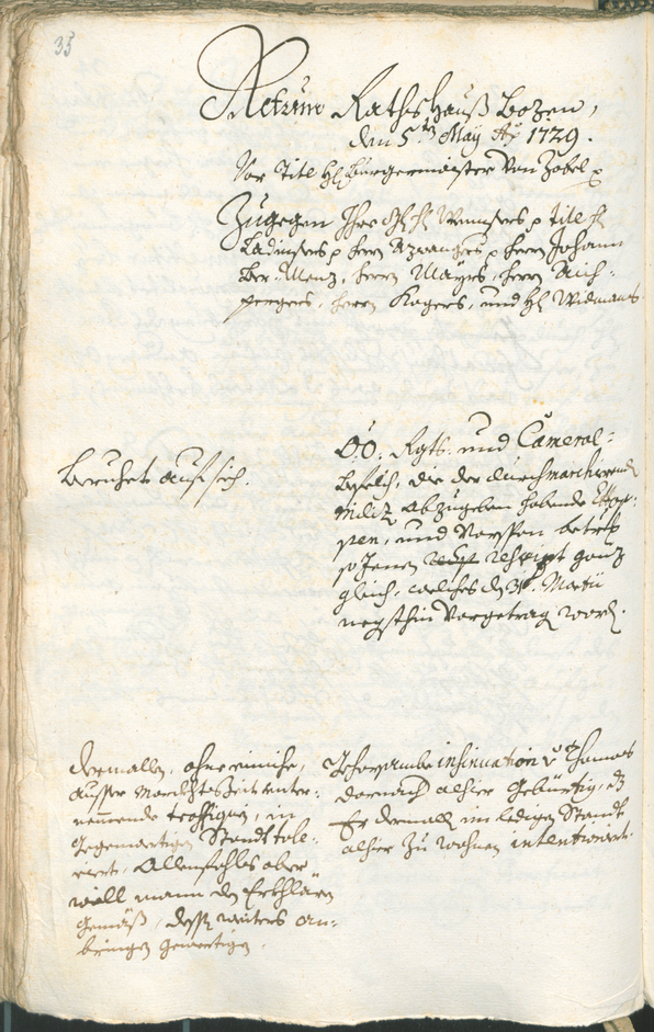 Stadtarchiv Bozen - BOhisto Ratsprotokoll 1729/32 