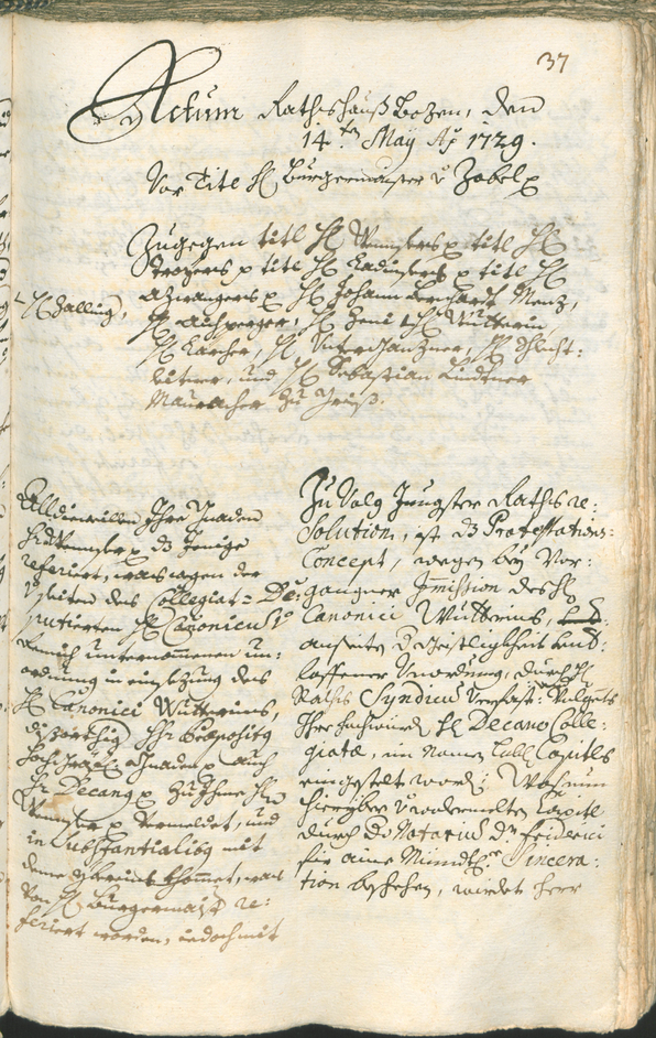 Archivio Storico della Città di Bolzano - BOhisto protocollo consiliare 1729/32 