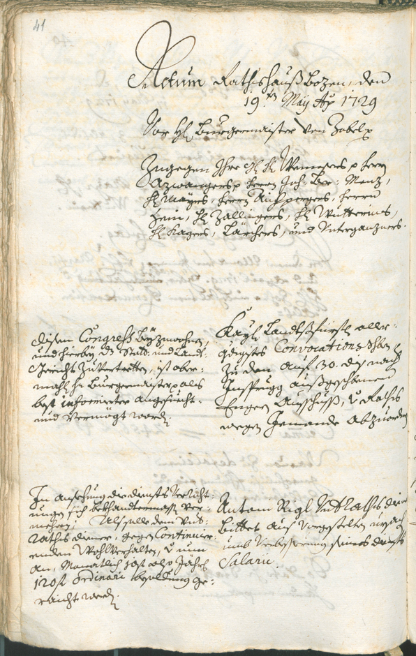 Archivio Storico della Città di Bolzano - BOhisto protocollo consiliare 1729/32 