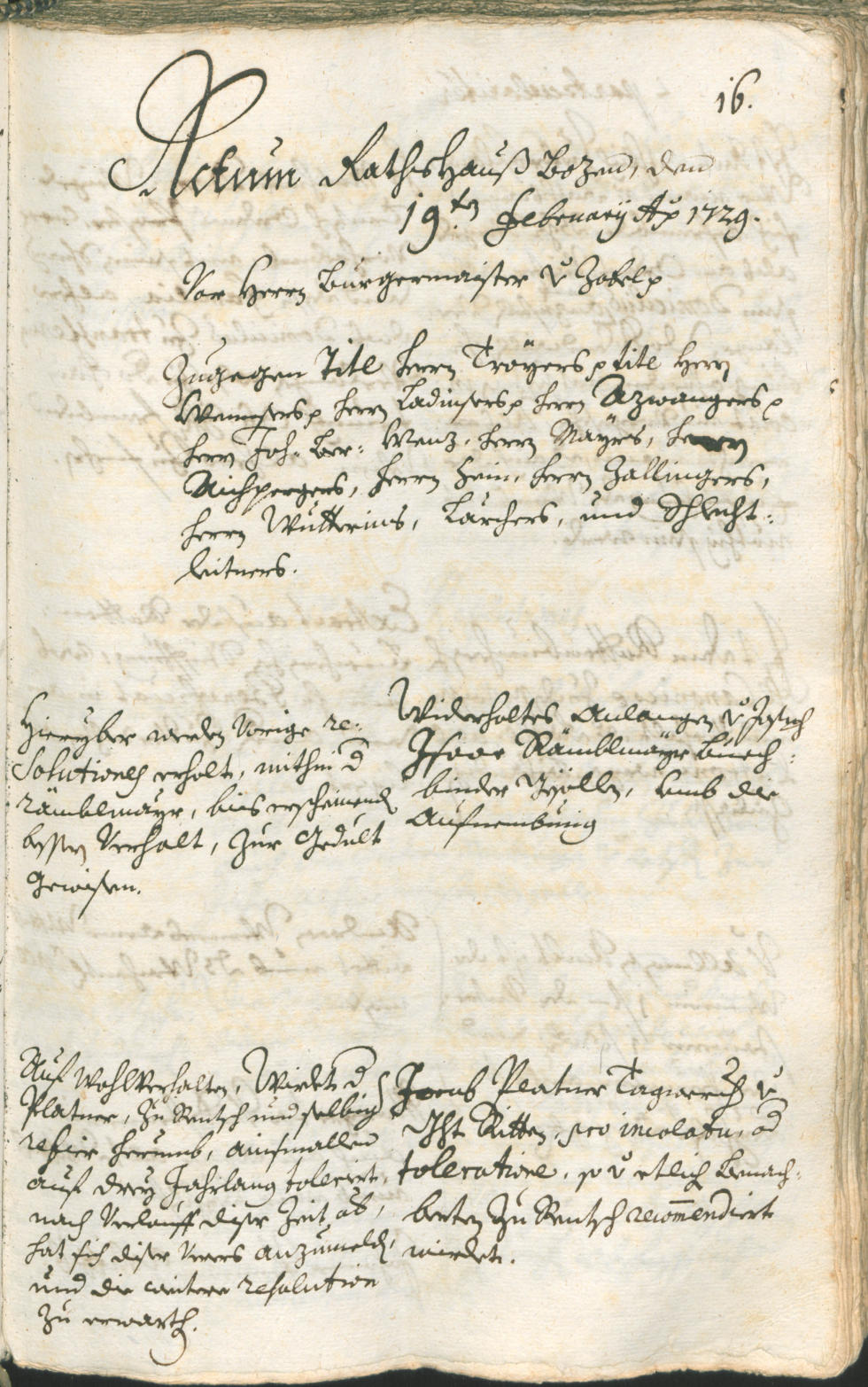 Civic Archives of Bozen-Bolzano - BOhisto Ratsprotokoll 1729/32 