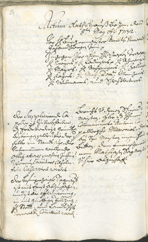 Archivio Storico della Città di Bolzano - BOhisto protocollo consiliare 1732/35 