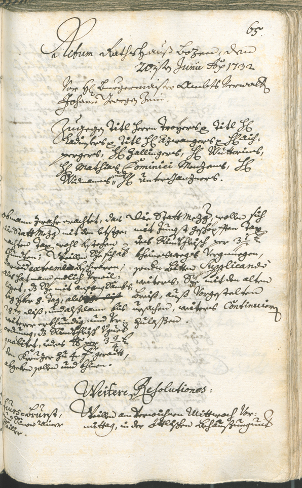 Civic Archives of Bozen-Bolzano - BOhisto Ratsprotokoll 1732/35 