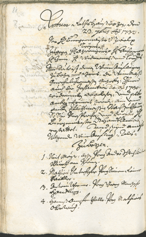 Archivio Storico della Città di Bolzano - BOhisto protocollo consiliare 1732/35 