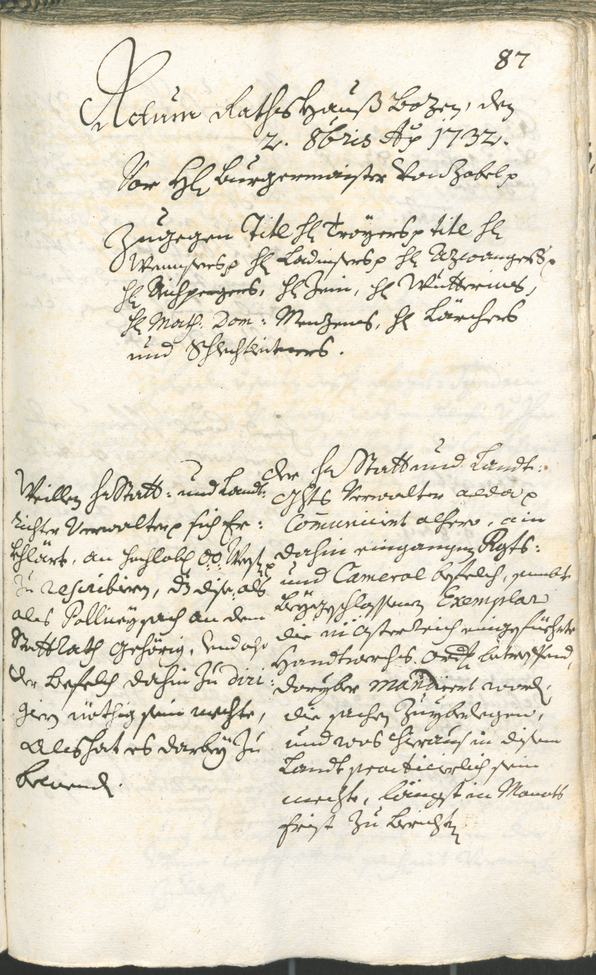 Civic Archives of Bozen-Bolzano - BOhisto Ratsprotokoll 1732/35 