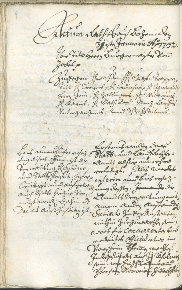 Archivio Storico della Città di Bolzano - BOhisto protocollo consiliare 1732/35 