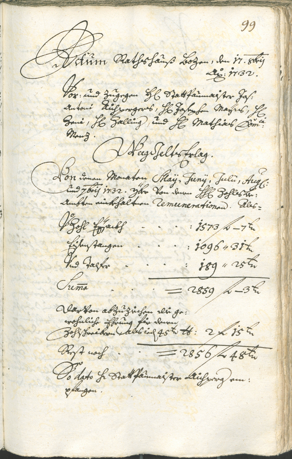 Civic Archives of Bozen-Bolzano - BOhisto Ratsprotokoll 1732/35 