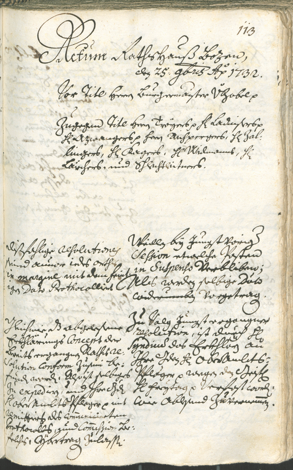 Archivio Storico della Città di Bolzano - BOhisto protocollo consiliare 1732/35 