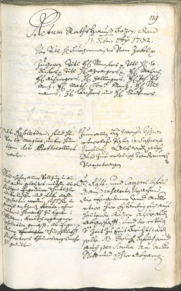 Civic Archives of Bozen-Bolzano - BOhisto Ratsprotokoll 1732/35 