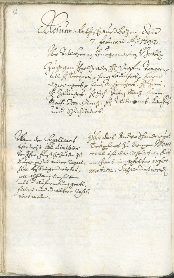 Civic Archives of Bozen-Bolzano - BOhisto Ratsprotokoll 1732/35 