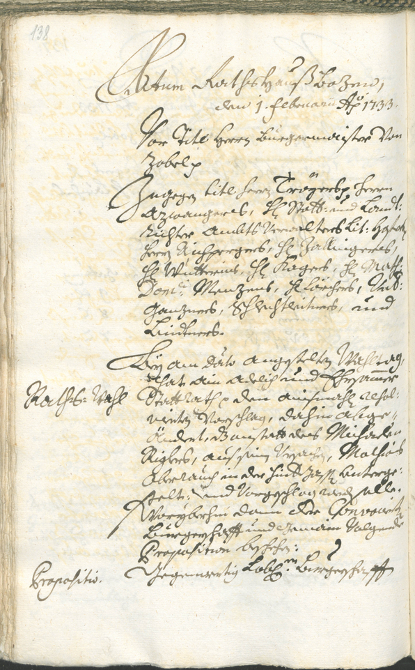 Archivio Storico della Città di Bolzano - BOhisto protocollo consiliare 1732/35 