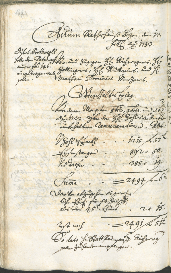 Archivio Storico della Città di Bolzano - BOhisto protocollo consiliare 1732/35 