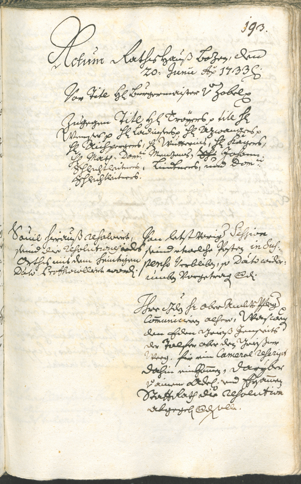 Archivio Storico della Città di Bolzano - BOhisto protocollo consiliare 1732/35 