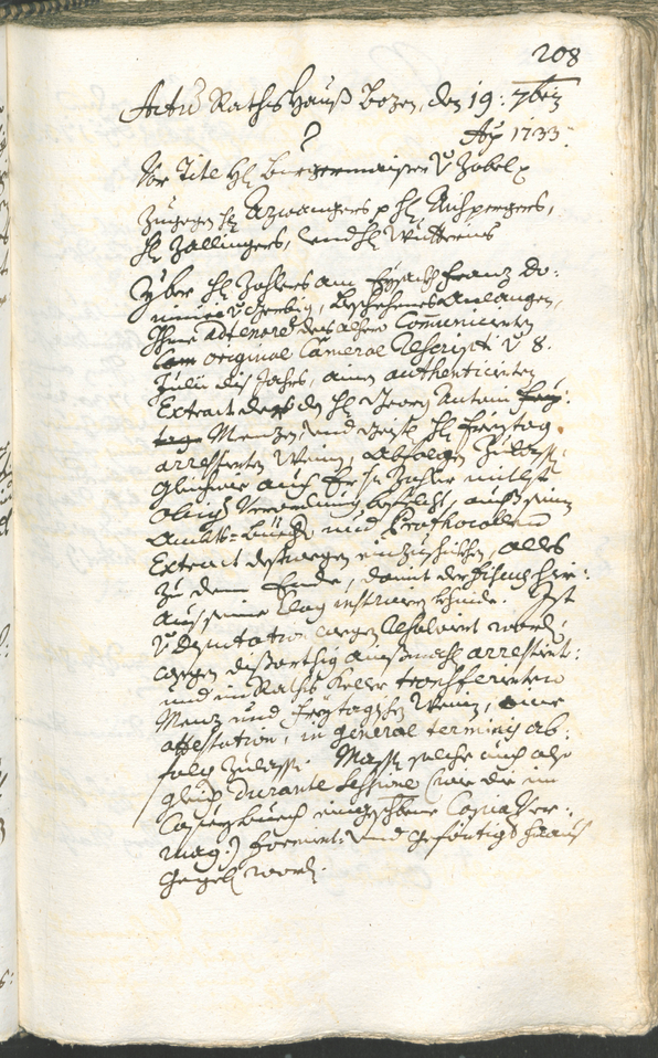 Archivio Storico della Città di Bolzano - BOhisto protocollo consiliare 1732/35 