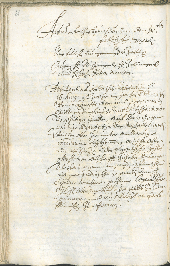 Archivio Storico della Città di Bolzano - BOhisto protocollo consiliare 1732/35 