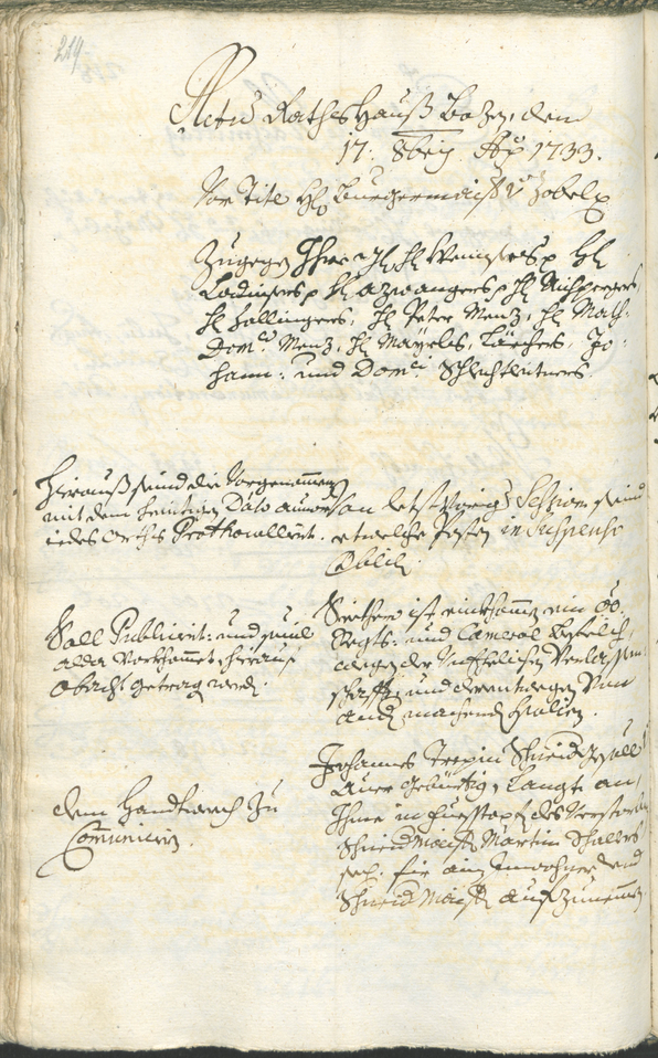 Archivio Storico della Città di Bolzano - BOhisto protocollo consiliare 1732/35 