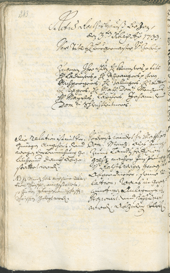 Civic Archives of Bozen-Bolzano - BOhisto Ratsprotokoll 1732/35 