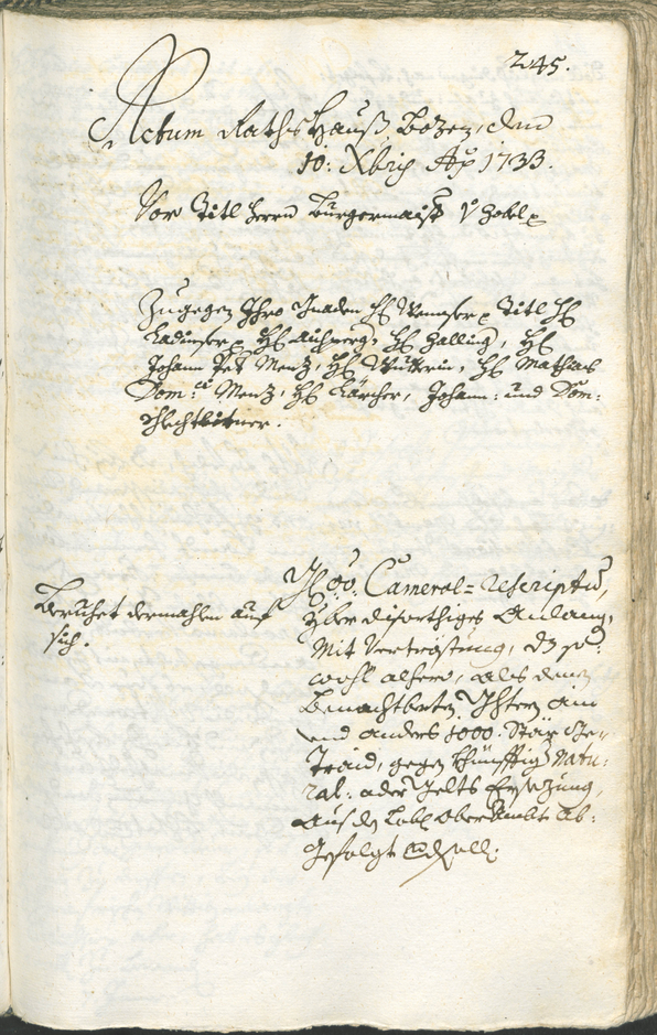 Civic Archives of Bozen-Bolzano - BOhisto Ratsprotokoll 1732/35 