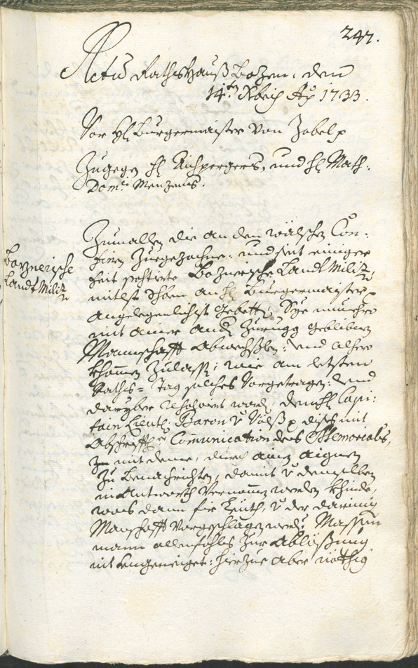 Stadtarchiv Bozen - BOhisto Ratsprotokoll 1732/35 