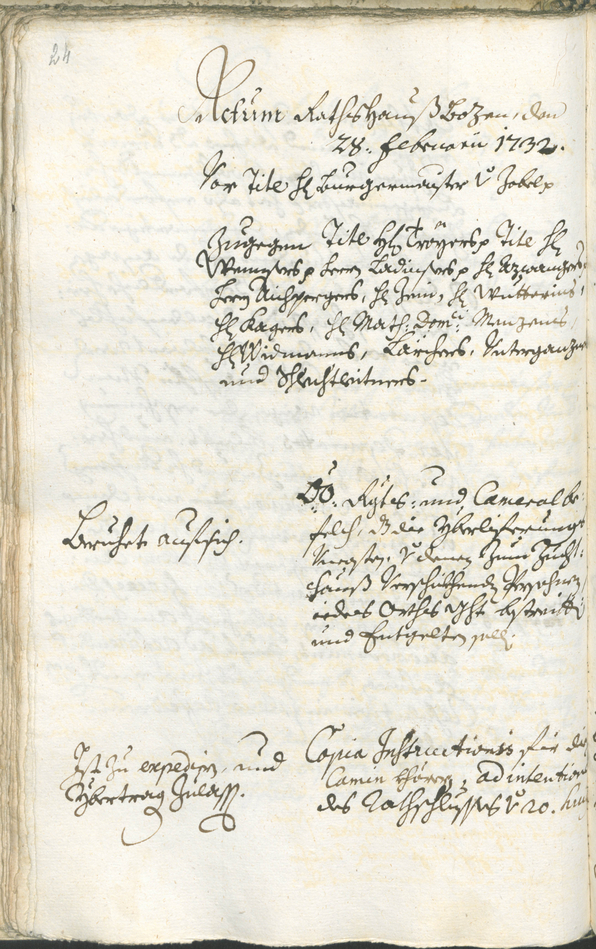 Archivio Storico della Città di Bolzano - BOhisto protocollo consiliare 1732/35 