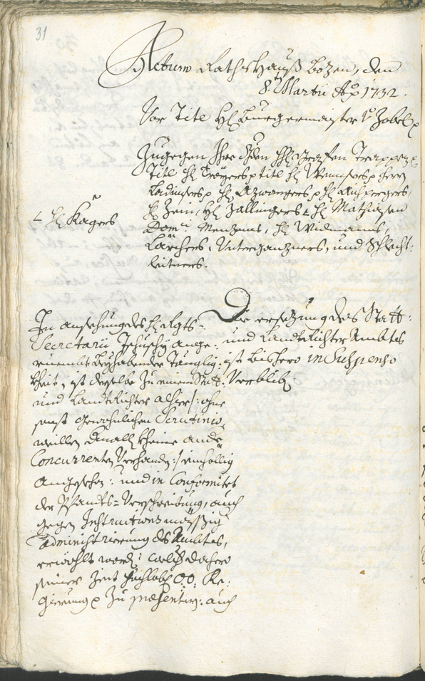 Civic Archives of Bozen-Bolzano - BOhisto Ratsprotokoll 1732/35 