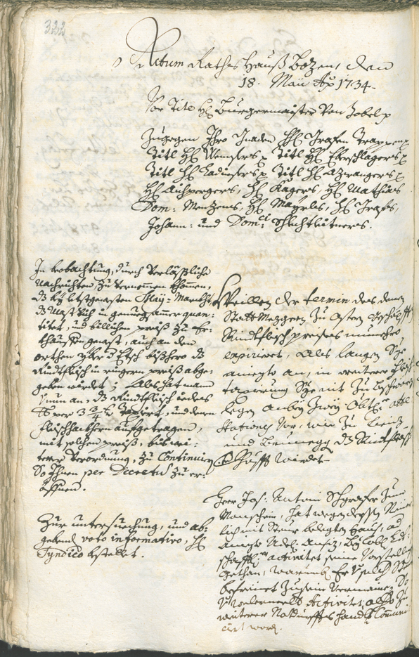 Civic Archives of Bozen-Bolzano - BOhisto Ratsprotokoll 1732/35 