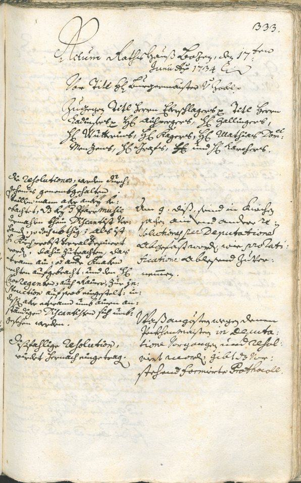 Archivio Storico della Città di Bolzano - BOhisto protocollo consiliare 1732/35 