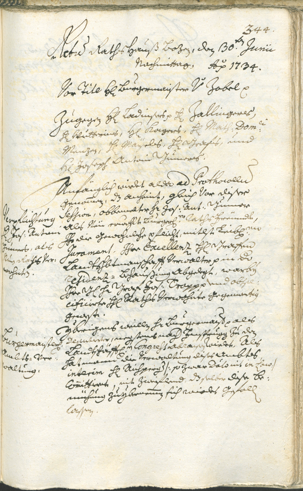 Archivio Storico della Città di Bolzano - BOhisto protocollo consiliare 1732/35 