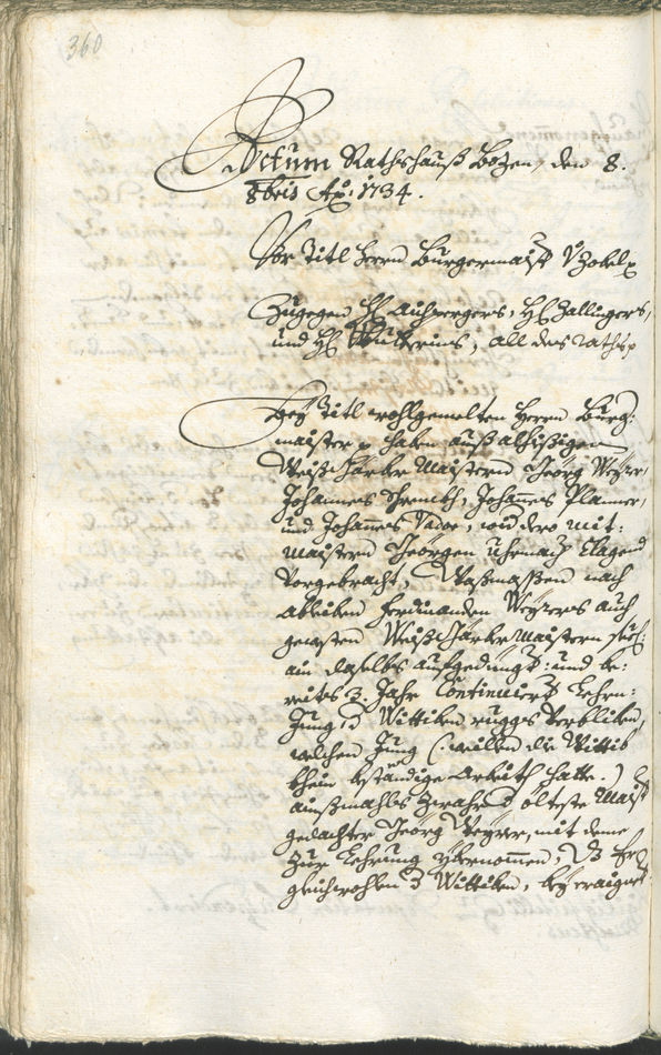 Archivio Storico della Città di Bolzano - BOhisto protocollo consiliare 1732/35 