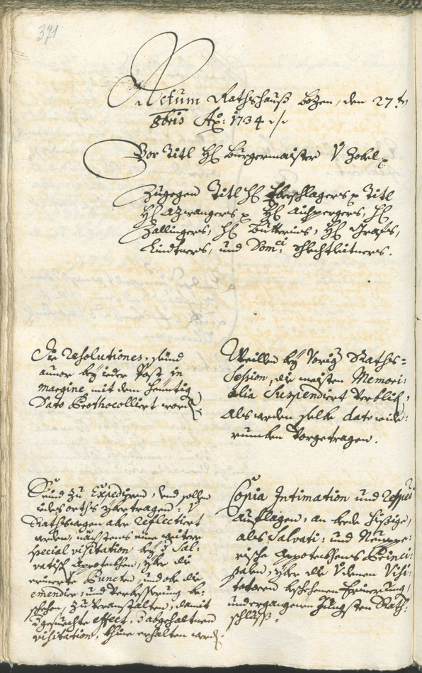 Stadtarchiv Bozen - BOhisto Ratsprotokoll 1732/35 