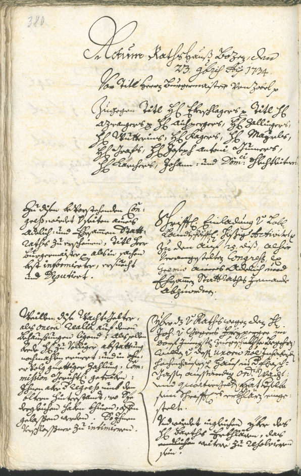 Archivio Storico della Città di Bolzano - BOhisto protocollo consiliare 1732/35 