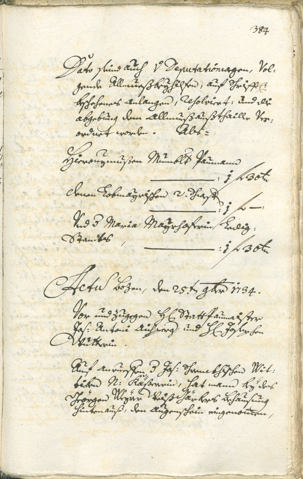 Stadtarchiv Bozen - BOhisto Ratsprotokoll 1732/35 