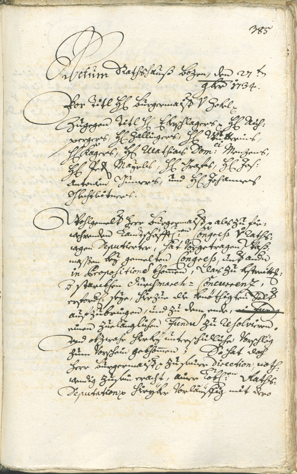 Stadtarchiv Bozen - BOhisto Ratsprotokoll 1732/35 