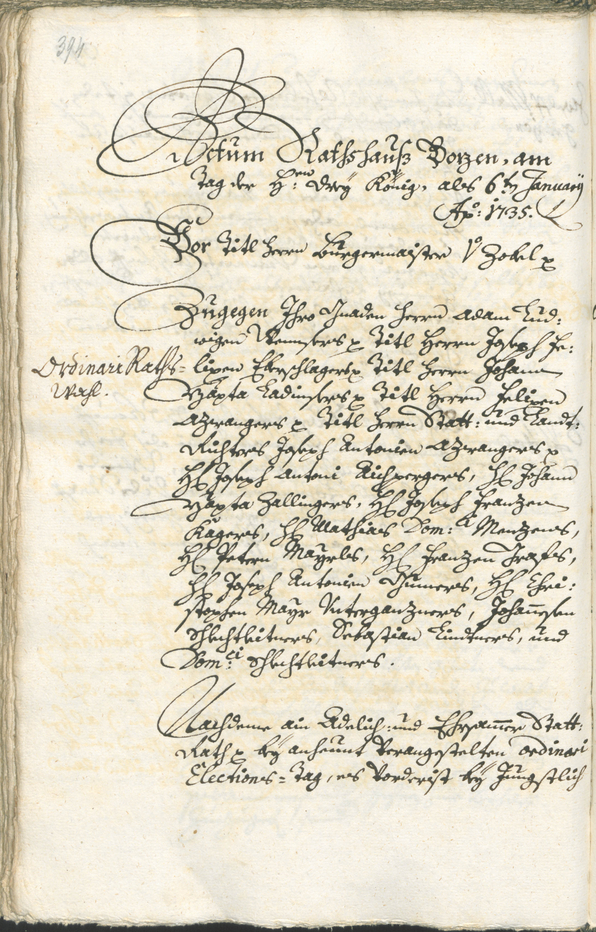 Civic Archives of Bozen-Bolzano - BOhisto Ratsprotokoll 1732/35 