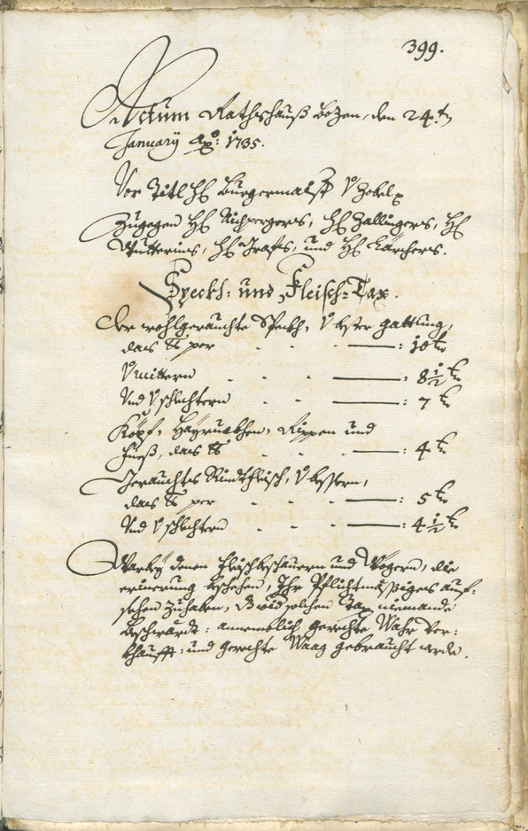 Stadtarchiv Bozen - BOhisto Ratsprotokoll 1732/35 