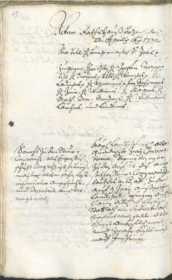 Archivio Storico della Città di Bolzano - BOhisto protocollo consiliare 1732/35 