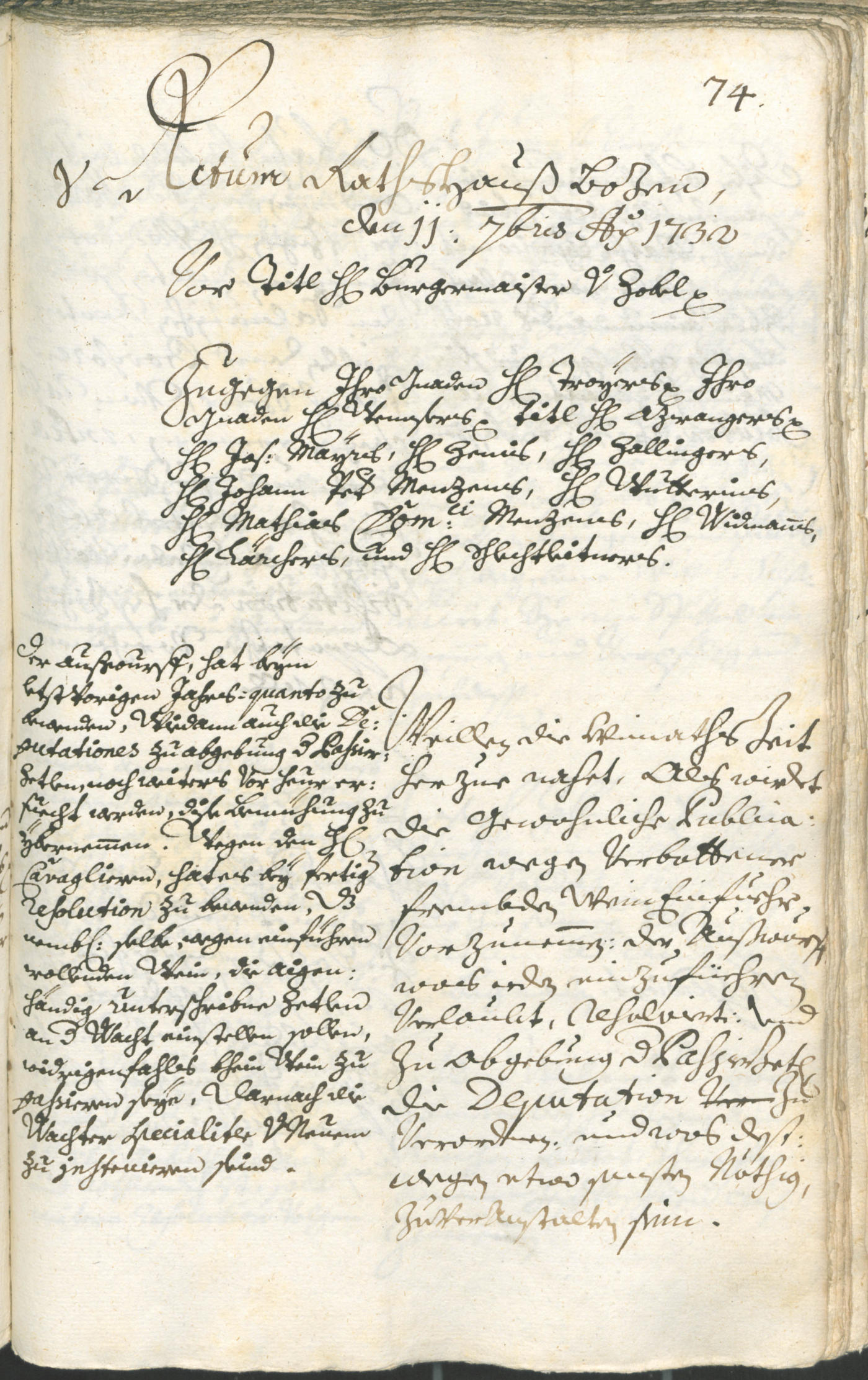 Civic Archives of Bozen-Bolzano - BOhisto Ratsprotokoll 1732/35 