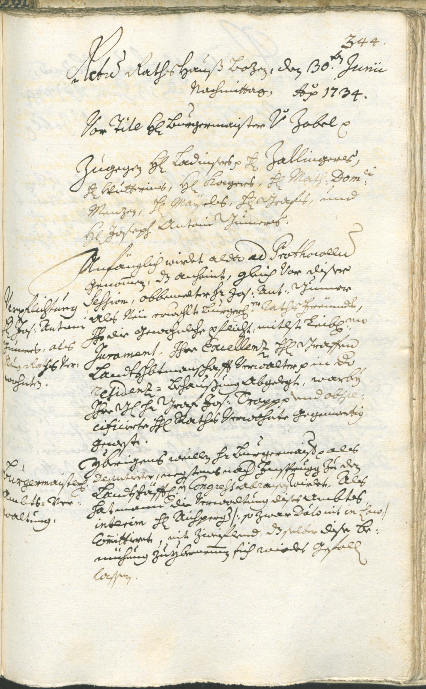Civic Archives of Bozen-Bolzano - BOhisto Ratsprotokoll 1732/35 