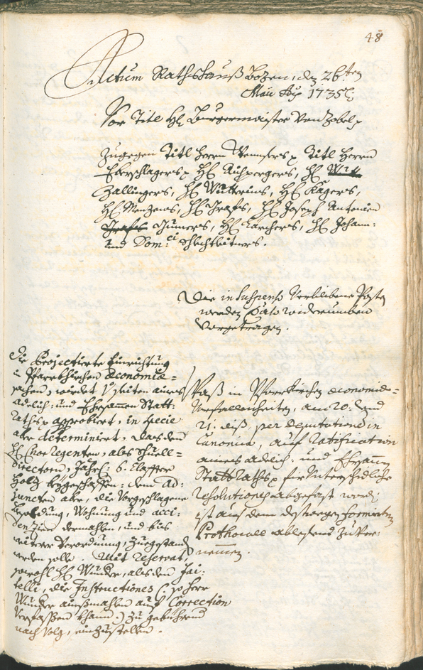 Civic Archives of Bozen-Bolzano - BOhisto Ratsprotokoll 1735/38 