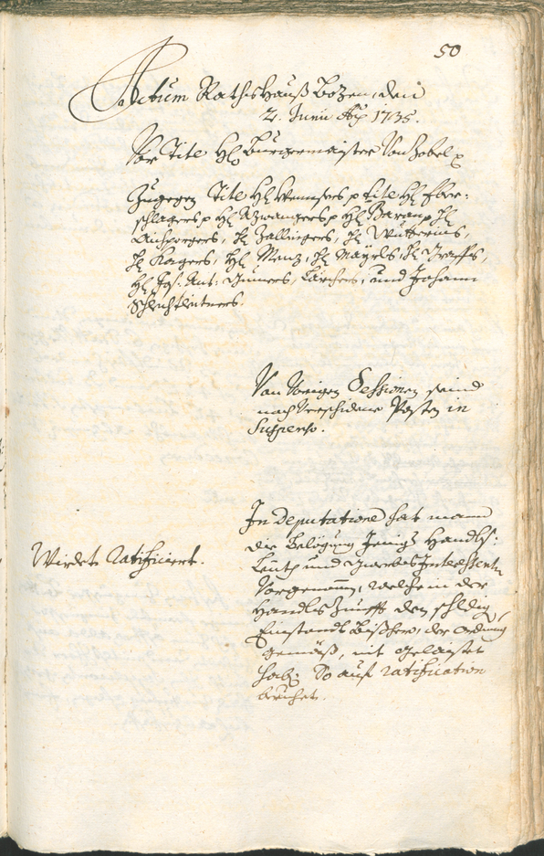 Archivio Storico della Città di Bolzano - BOhisto protocollo consiliare 1735/38 