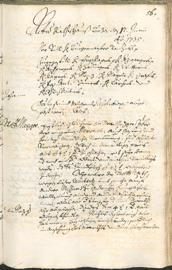 Archivio Storico della Città di Bolzano - BOhisto protocollo consiliare 1735/38 