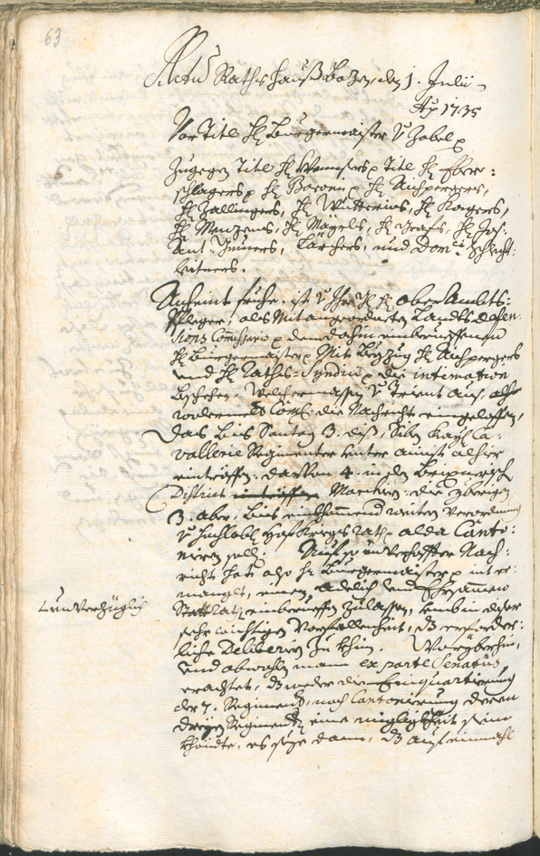 Archivio Storico della Città di Bolzano - BOhisto protocollo consiliare 1735/38 