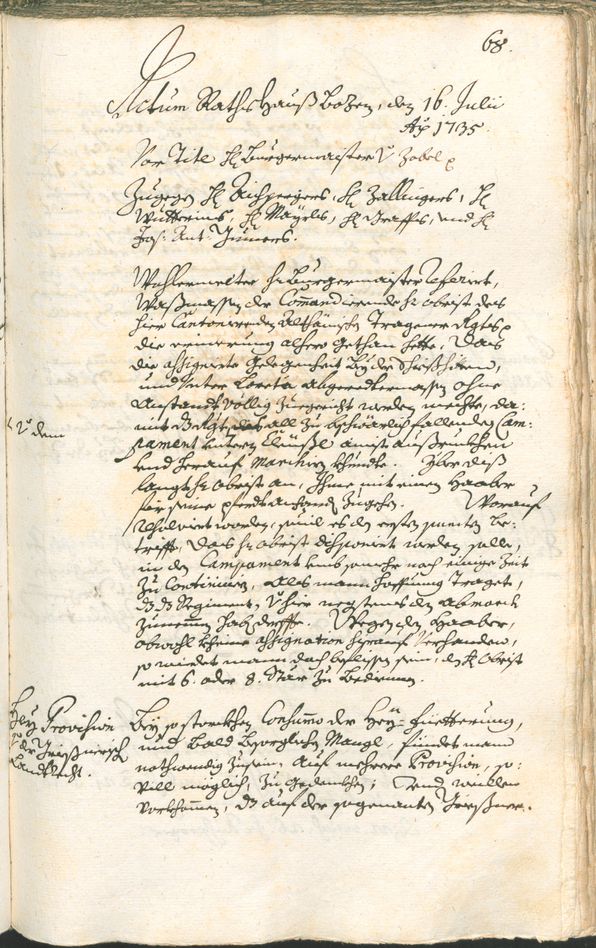 Archivio Storico della Città di Bolzano - BOhisto protocollo consiliare 1735/38 