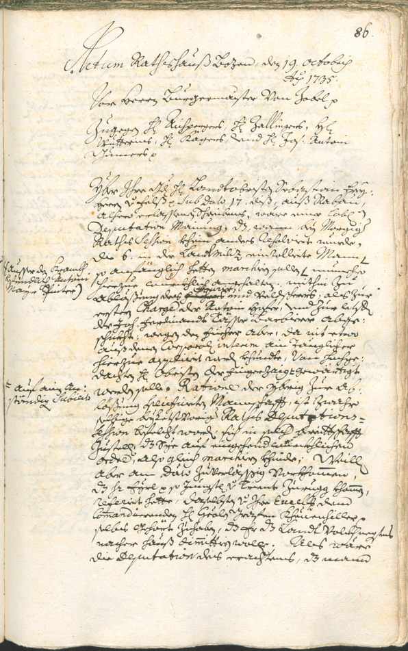 Archivio Storico della Città di Bolzano - BOhisto protocollo consiliare 1735/38 