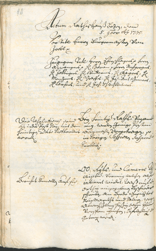 Archivio Storico della Città di Bolzano - BOhisto protocollo consiliare 1735/38 